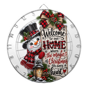 Cible De Fléchettes Bienvenue à la maison pour Noël