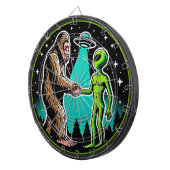 Cible De Fléchettes Bigfoot Alien Alliance - Funny Scifi Cryptid (Devant droit)