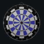 Cible De Fléchettes Black and Navy avec régulation de la pile grise<br><div class="desc">Panneau de fléchettes de taille réglementaire en noir et bleu marine, un gris ajoute au design monochrome. Pour le plaisir ou le professionnel, c'est un design génial qui peut être intégré dans n'importe quelle salle de jeux de couleurs ou de salon de barbecue. Le design frappant distingue chaque zone, ce...</div>