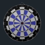 Cible De Fléchettes Black and Navy avec régulation de la pile grise<br><div class="desc">Panneau de fléchettes de taille réglementaire en noir et bleu marine, un gris ajoute au design monochrome. Pour le plaisir ou le professionnel, c'est un design génial qui peut être intégré dans n'importe quelle salle de jeux de couleurs ou de salon de barbecue. Le design frappant distingue chaque zone, ce...</div>