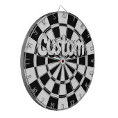 Cible De Fléchettes Black And White Customizable Text (Devant gauche)