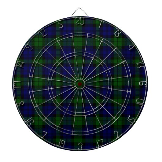 Cible De Fléchettes Black Watch Tartan bleu vert Plaid (Devant)
