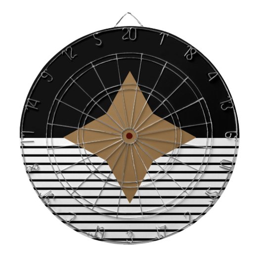 Cible De Fléchettes Black White Colorblock & Brown Diamond (Devant)