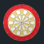 Cible de flechettes : Blanc, Ancien Or Et Rouge<br><div class="desc">Jeu De Cible de flechettes Blanc,  Vieux Or Et Rouge,  Dont 6 Fosses En Laiton</div>