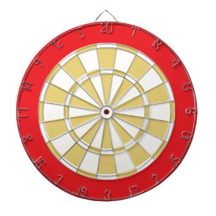 Cible de flechettes : Blanc, Ancien Or Et Rouge
