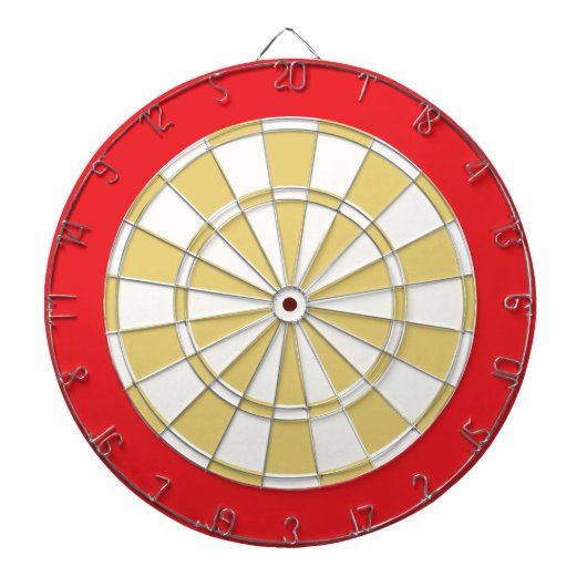 Cible de flechettes : Blanc, Ancien Or Et Rouge (Devant)