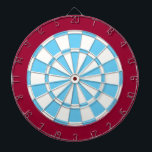 Cible de flechettes : Blanc, Bleu Clair Et Maroon<br><div class="desc">Jeu De Cible de flechettes Blanc,  Bleu Clair Et Marron Comprenant 6 Fosses En Laiton</div>