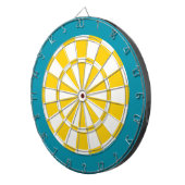 Cible de fléchettes : blanc, jaune doré et sarcell (Devant droit)