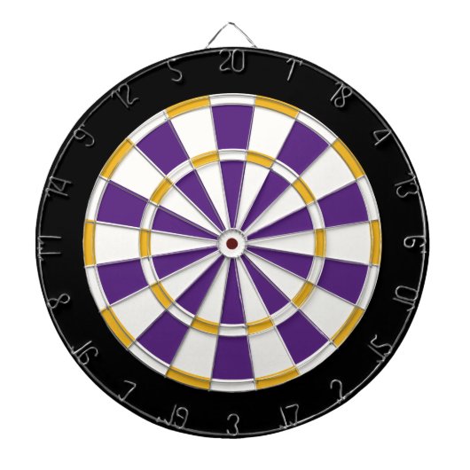 Cible De Fléchettes Blanc, Or, Violet Et Noir (Devant)