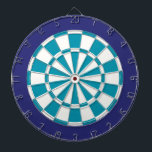 Cible de flechettes : Blanc, Turquoise Et Bleu Mar<br><div class="desc">Jeu De Cible de flechettes Blanc,  Turquoise Et Bleu Marine,  Comprenant 6 Fosses En Laiton</div>