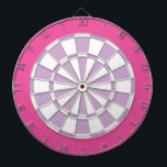 Cible de flechettes : Blanc, Violet Clair Et Rose<br><div class="desc">Jeu De Cible de flechettes Blanc,  Violet Clair Et Rose,  Comprenant 6 Darts En Laiton</div>