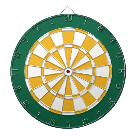 Cible de fléchettes : blanche, or et verte (Devant)
