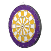 Cible de fléchettes : blanche, or et violet (Devant droit)