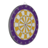 Cible de fléchettes : blanche, or et violet (Devant gauche)