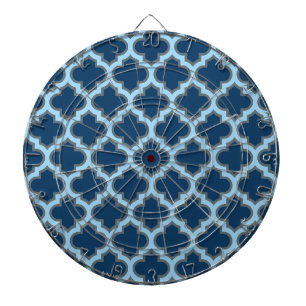 Cible De Fléchettes Bleu et Bébé Bleu Trellis, treillis, Quatrefoil