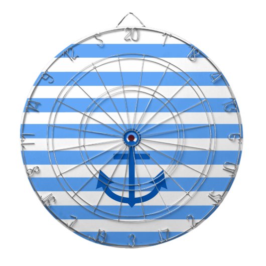 Cible De Fléchettes Bleu et blanc Ancre (Devant)