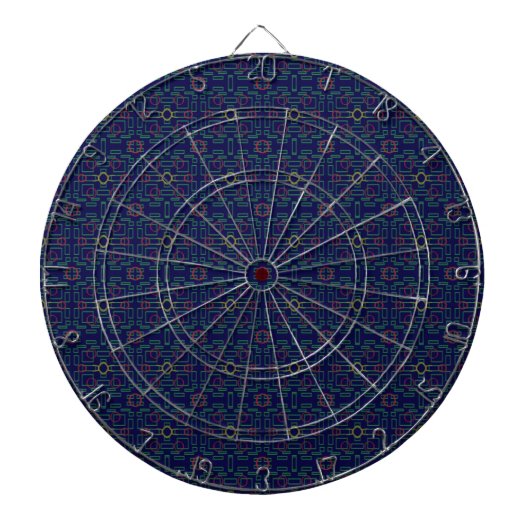 Cible De Fléchettes Bleu Géométrique (Devant)