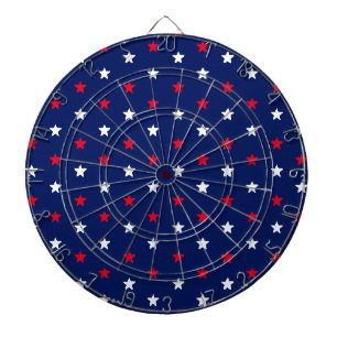 Cible De Fléchettes bleu marine rouge étoiles patriotique américain
