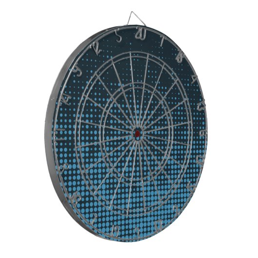 Cible De Fléchettes Bleu, moderne, rétro, cool, motif à points tendanc (Devant gauche)