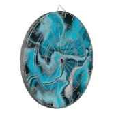 Cible De Fléchettes Bleu, noir et Marbre blanc Fluid Art (Devant gauche)