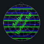 Cible De Fléchettes Bleu Noir Grandes Vertes<br><div class="desc">Black Blue Green Stripes,  Rainbowart dans Elephanten Skin Leather Optik - Oeuvre numérique de Krisi ArtKSZP. Plus de produits dans Catégorie Boutique >>>3D,  Abstrait,  Artdeco,  Retro,  Rainbowart >>>> Gestreift - motif rayé >>>> Bandes bleues noires</div>