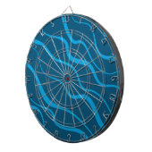 Cible De Fléchettes Bleu, simple, moderne, cool vague abstraction (Devant droit)