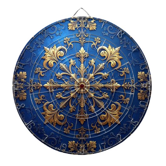 Cible De Fléchettes Blue Decorative Floral Dartboard (Devant)