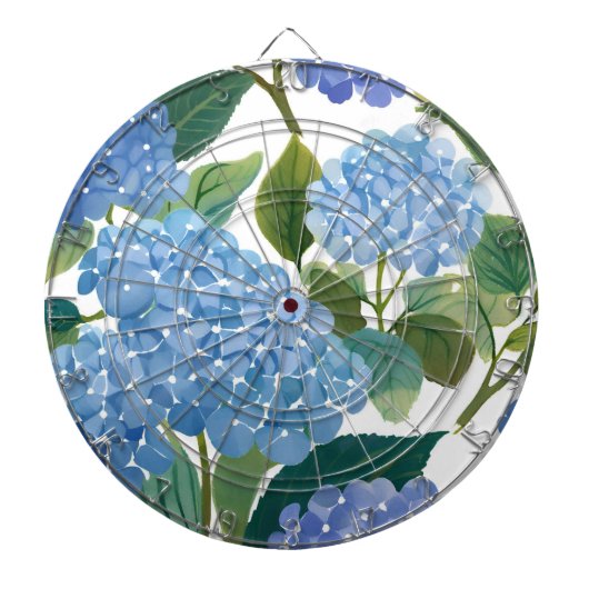 Cible De Fléchettes Blue Hydrangeas | Beautiful Floral Bush (Devant)