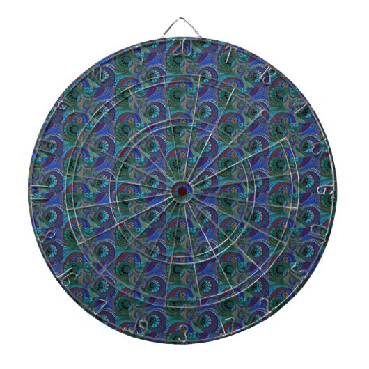 Cible De Fléchettes Blue Red Green Fractals Art moderne (Devant)