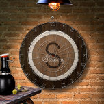 Cible De Fléchettes Bois classique teinte noyer Baywood<br><div class="desc">Le Classic Wood Hue Walnut Baywood Dartboard fait une excellente activité familiale et est un excellent ajout à votre salle de jeux. Personnalisez facilement ce design graphique avec votre monogramme.</div>