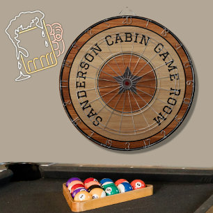 Cible De Fléchettes Bois rustique Tone Star Grain en bois