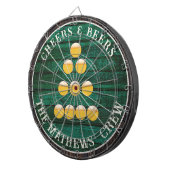 Cible De Fléchettes Bois rustique vert à la bière Boire (Devant droit)