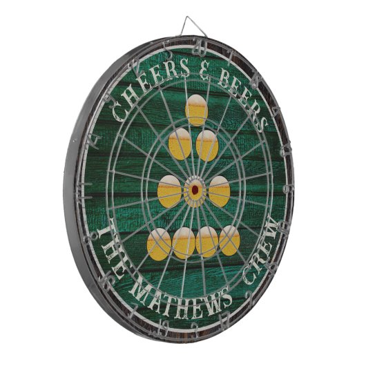 Cible De Fléchettes Bois rustique vert à la bière Boire (Devant gauche)