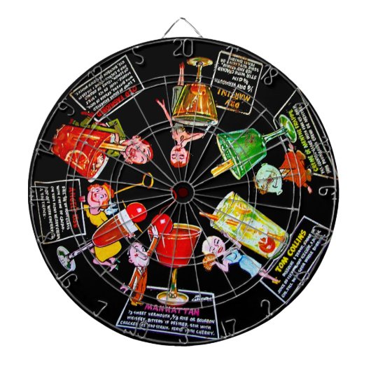 Cible De Fléchettes Boissons folles d'hommes de rétro de Martini (Devant)