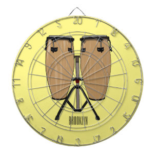 Cible De Fléchettes Bongo, dessin animé de batterie