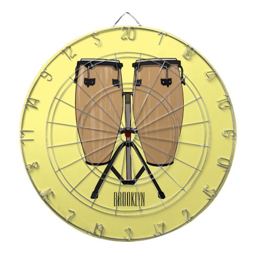 Cible De Fléchettes Bongo, dessin animé de batterie (Devant)