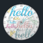 Cible De Fléchettes Bonjour mignon coloré Bonjour Cadeaux<br><div class="desc">Moderne Hello mignon coloré Bonjour Cadeaux</div>