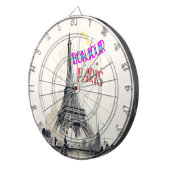 Cible De Fléchettes Bonjour Paris coloré (Devant droit)