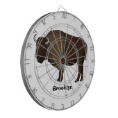 Cible De Fléchettes Bonne illustration de bison américain (Devant gauche)