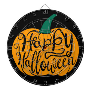 Cible De Fléchettes Bonne lettre Halloween sur citrouille sculpté