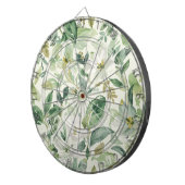 Cible De Fléchettes Botanical Green Watercolor Floral Leaves Nature  (Devant droit)