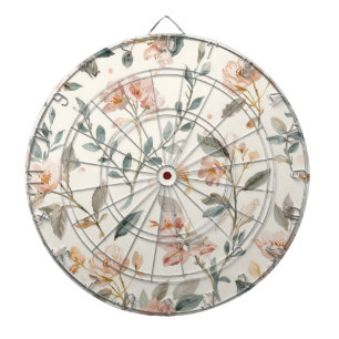 Cible De Fléchettes Botanique Aquarelle Fleur Sauvage Neutre Douce Sau