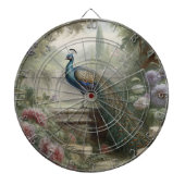 Cible De Fléchettes Botanique : paon en escalier dans un jardin anglai (Devant)