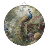 Cible De Fléchettes Botanique : paon près du château dans le jardin an (Devant)