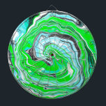 Cible De Fléchettes Boucles de chaux vert et bleu marbre<br><div class="desc">Bleu,  vert et blanc tourbillon motif dart board.</div>