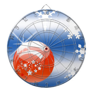 Cible De Fléchettes Boule de Noël Flèche-neige bleu blanc rouge