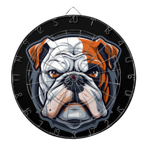 Cible De Fléchettes Bouledogue anglais - Conception de portrait élégan