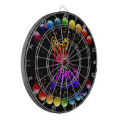 Cible De Fléchettes Bouledogue français avec cœur de bande dessinée  (Devant gauche)