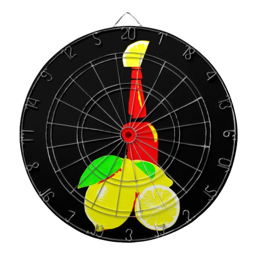 Cible De Fléchettes Bouteille de bière et citrons (Devant)