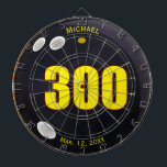 Cible De Fléchettes Bowling, 300 Jeu Parfait, Bowling Ball Design, Da<br><div class="desc">Le jeu parfait dans le bowling est la réalisation de rouler douze coups consécutifs dans un seul jeu. Un honneur accompli par seulement quelques-uns peut être honoré avec un souvenir unique pour un souvenir précieux. Personnalisez-vous en changeant le nom du bûcheron et la date bowled.</div>